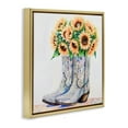 thumbnail image 3 of Stupell Industries Sunflower Filled Cowgirl Boots Floral Painting Gold Floater Framed Canvas Art Print Wall Art, 25 x 25, 3 of 9