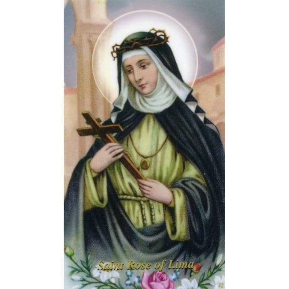 St. Rose of Lima - Prayer - Relic Laminated holy card - Blessed by Pope Francis