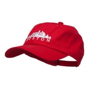 Boston Skyline Embroidered Washed Cap - Red OSFM