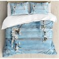 thumbnail image 3 of Rustic Twin Size Duvet Cover Set, A Branch with Blooming Spring Flowers on Wooden Fragility Symbol of Spring, Decorative 2 Piece Bedding Set with 1 Pillow Sham, White Pale Blue, by Ambesonne, 3 of 3