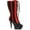 Black/Red, variant on Ellie Shoes E-609-Raven-L 6" Lace Knee High Womens Boot. 6 / Black/Red