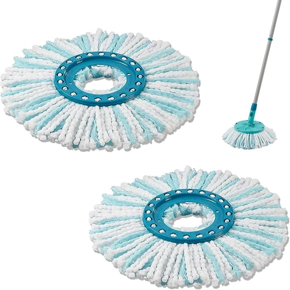 HLONK 2 Pack Spin Mop Replacement Head for Leifheit Floor Mop Machine Washable & Reusable for Leifheit Mop Head Replacement Refill for Leifheit Twist Mop Mop Head