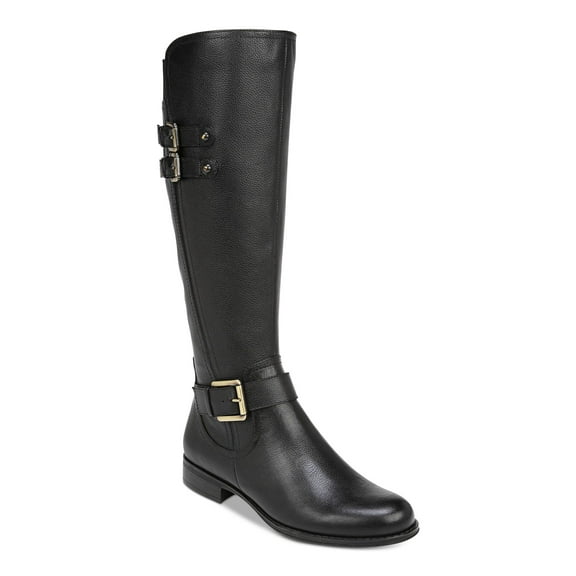 NATURALIZER Womens Black Buckle Accent Cushioned Round Toe Zip-Up Leather Boots 7.5 M