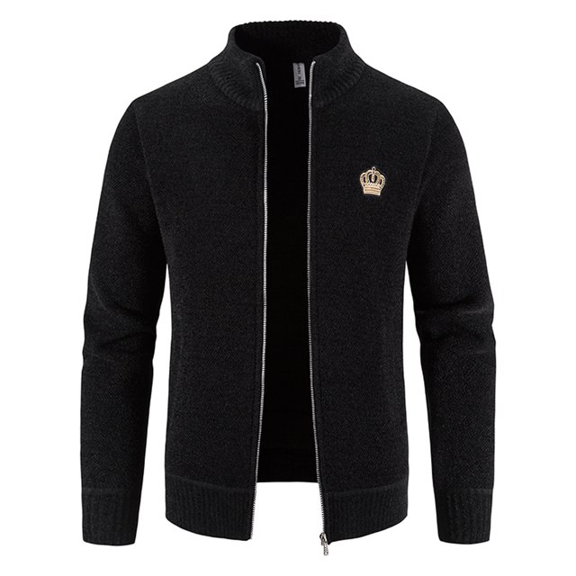 Gibobby Sueter hombre manga larga Chaqueta de Punto con Cremallera Completa para Hombre, Informal, con Cuello Alto, con Bolsillos(Negro,M)