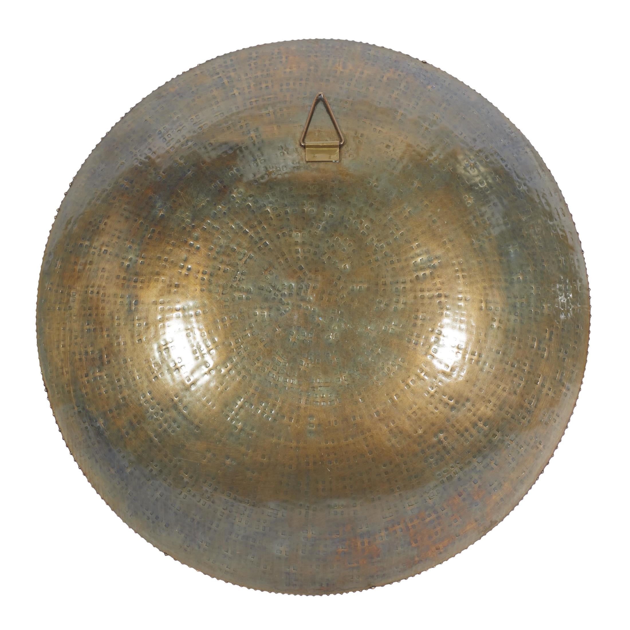 DecMode Bronze Metal Large Metallic Disk Plate Wall Decor (3 Count)