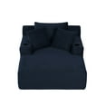 thumbnail image 5 of Aukfa Oversized Chaise Lounge Chair Indoor, 66" Boneless Sofa Couch with Cup Holders and 3Pillows for Living Room, Blue, 5 of 8
