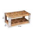 thumbnail image 5 of Benzara BM205137 Rectangular Metal 8 Bottle Wooden Wine Rack, Brown & Silver, 5 of 5