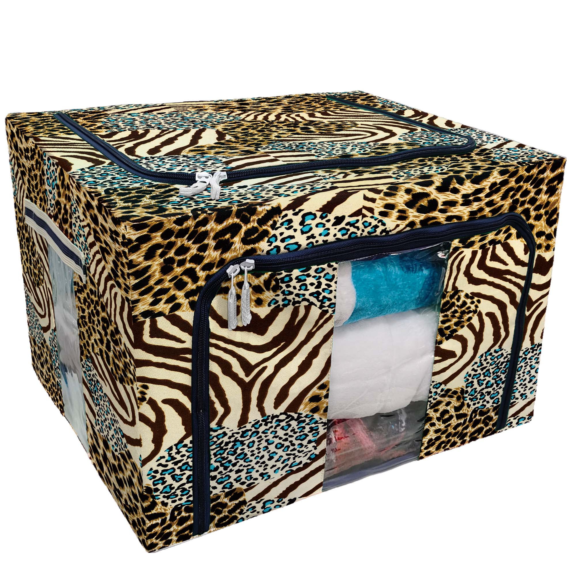 zebra print storage bins