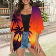 thumbnail image 6 of Women's Casual J Fashion Print Lightweight And Comfortable Beach Vacation Chiffon Cardigan Sun Cardigan Travel Clothes Sun Shirt, 6 of 7