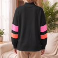 thumbnail image 4 of Oversized Color Block Sweatshirts for Womens Mock Neck Pullover Tops Long Sleeve Side Slits Drop Shoulder Shirt with Pockets Black S, 4 of 9
