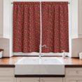 thumbnail image 2 of Ambesonne Floral Kitchen Curtains, Minimalist Retro Flowers Art, 55"x24", Pale Maroon and Evergreen, 2 of 3