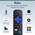 thumbnail image 2 of Replacement Remote Control for Roku Player (RK-H2) - Compatible with Roku Express, Premiere, Box, Player & Roku 1/2/3/4, Easy Setup, Shortcut Keys, 1 Pack (Not for Roku Stick/TVs), 2 of 7