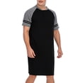 thumbnail image 4 of FOCUSSEXY Mens Cotton Sleep Shirt Men's Nightshirt Short Sleeve Shirt Sleepwear Comfy Nightgown Sleep Shirt Crew Neck Nightshirt Pajamas Plus Size Nightshirts, 4 of 7