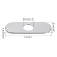 thumbnail image 2 of 6 Inch Sink Hole Cover, Deck Plate Escutcheon for Bathroom or Kitchen Sink Faucet, Oval, Silver, 2 of 5