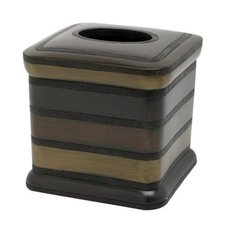 Zenna Home, India Ink DeSoto Tissue Box Cover, Tri-Color Bronze