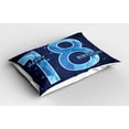 thumbnail image 2 of Ambesonne Blue Pillow Sham 2 Pack, Galaxy Star Birthday, 26"x20", Dark Blue and Sky Blue, 2 of 3