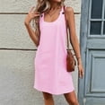 thumbnail image 4 of DHFJKG Womens Casual Sleeveless Dress Striped Mini Sundress Scoop Neck Adjustable Straps Summer Dresses For Women With Side Pockets Trendy Dresses, 4 of 4