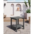 thumbnail image 6 of TROPOW All-Weather HDPE Adirondack Patio Side Table - 2-Tier Square Outdoor End Table, Weather Resistant, Easy Maintenance, for Patio, Pool, Deck, Backyard, Embossed Wood Grain, 6 of 8