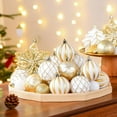 thumbnail image 3 of Alupssuc 106ct Christmas Balls Ornaments Set, Colorful Shatterproof Plastic Decorative Baubles for Xmas Tree Decor, Gold & White, 3 of 7