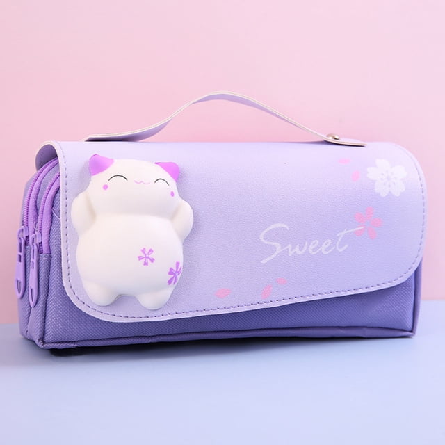 Bolso Estuche para lápices Kawaii, gran capacidad, dibujos animados coreanos, papelería escolar, para lápices