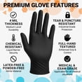 thumbnail image 2 of Guantes desechables de nitrilo ASAP, negros, 4 mil, sin polvo, 100 unidades, 2 of 8