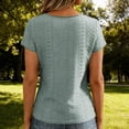 thumbnail image 6 of Amzcrzy Lace Tops for Women 2026 Crew Neck Cotton Tshirts for Women Vintage Court Style Breathable Mesh Fabric Summer Blouse with Button Front Green XL, 6 of 7