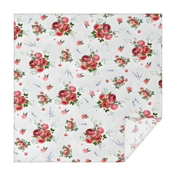 Pioneer Flower Floral Print Pattern Square Tablecloth,Waterproof Square Table Cover,Wipeable Spillproof Washable Table Cover for Home Kitchen Party Decor 42"X42"(107x107cm)