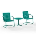 thumbnail image 3 of Afuera Living 3-Piece Metal Outdoor Chair Set in Turquoise Gloss, 3 of 12
