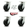 thumbnail image 2 of 8 Inch Extra Heavy Duty Phenolic Swivel Caster Set with Swivel Locks Set of 4, 2 of 2
