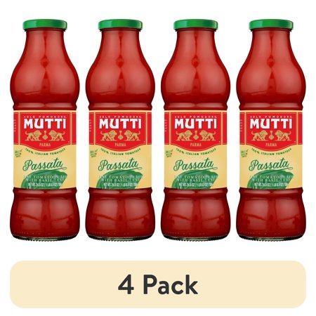 (4 pack) Mutti Passata Tomato Puree With Basil - 700gr 24.5oz