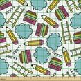 thumbnail image 2 of Ambesonne Cartoon Fabric by the Yard Upholstery, Colorful Books and Pencils, 3 Yards, Multicolor, 2 of 5