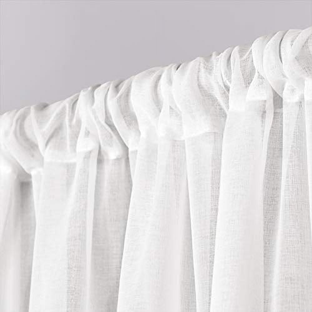Exclusive Home Tassels Embellished Sheer Rod Pocket Curtain Panel Pair, 54"x108", Black Pearl