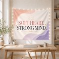 thumbnail image 5 of Soft Heart Strong Mind Text with Gold Stars, Inspirational Minimalist Style for Motivation Fans, Positive Wall Art, Graduation Gift, Tapestry Wall Hanging for Office and Dorm, 5 of 7