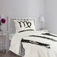thumbnail image 3 of Ambesonne Virgo Quilted Bedspread Set 2 Pcs, Zodiac Virgo, Twin Size, Black White, 3 of 5