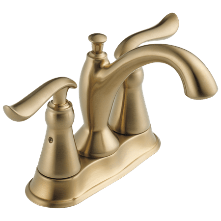 Delta Linden Two Handle Centerset Bathroom Faucet with Metal Drain Assembly in Champagne Bronze 2594-CZMPU-DST