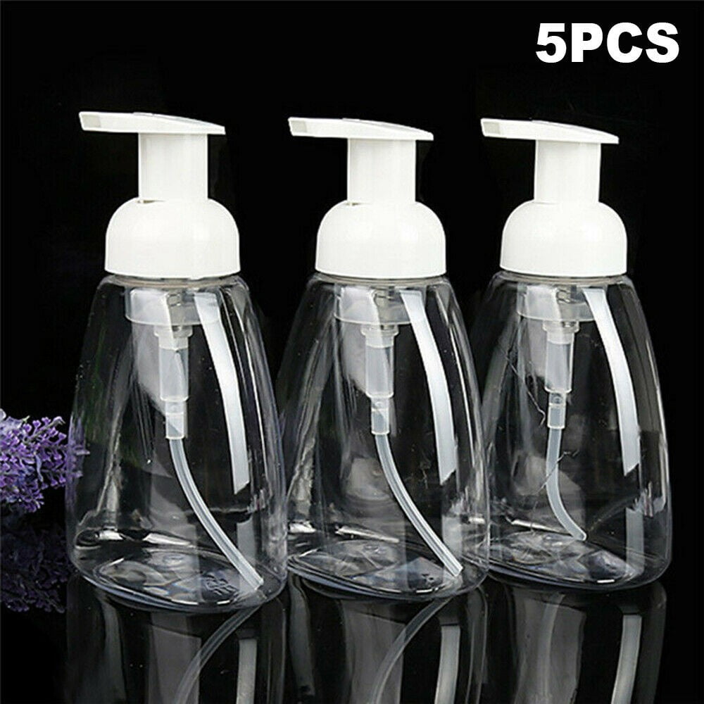 5Pcs Clear Foam Soap Dispensers Press Pump Bottle liquid soap, 300ml