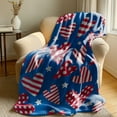 thumbnail image 6 of 4th Of July PALIFEUR Throw Blanket, 27.56 x 39.37 Inch Patriotic Flannel Blankets, Independence Day Throw Blanket for Couch Bed Office, USA Flag Decorate Soft Blanket, 6 of 7