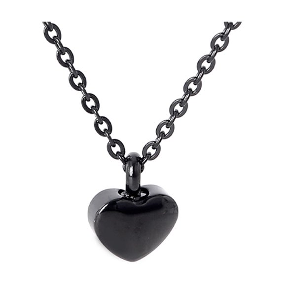 JUNTEX Cremation Jewelry Necklace Ash Necklace Heart-shaped Eternal Stainless Steel Minimalist Memorial Gift for Women Men
