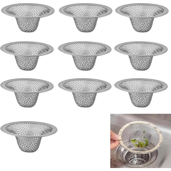 Fzchyzoar Bathroom Sink Strainer Small, 2 inch Sink Drain Basket, 10Pcs Bathroom Sink Drain Strainers, Drain Mesh Basket, Drain Catcher, Drain Hair Catcher