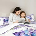 thumbnail image 5 of Castle Fairy 3-Piece Queen Size Comforter Set, Butterfly and Plaid Floral Print, 5 of 8