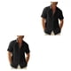 thumbnail image 4 of Camisa de hombre Minnieouse casual transpirable verano Negro L 2piezas, 4 of 6