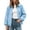 Blue, variant on Tqcoqu Women's Polka Dot Zip Up Jacket, Lapel Collar Bubble Sleeve Loose Lightweight Windbreaker Casual Outerwear,Women's,Size M-XXXL