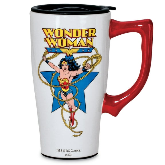 Wonder Woman Classic Comic Art 18oz Ceramic Travel Mug
