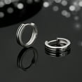 thumbnail image 4 of KRKC&CO Hoop Earrings for Men Black Stripe, S925 Sterling Silver, White Gold Plated, Hypoallergenic Earrings Hoop, Hip Hop Street-wear for, 4 of 7