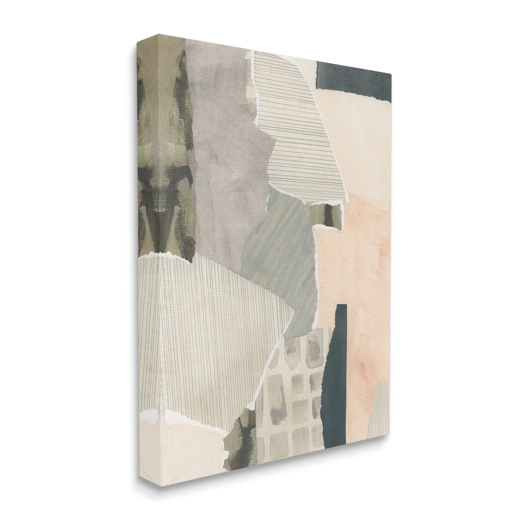 Stupell Industries Asymmetric Neutral Patterns Abstract Painting Gallery Wrapped Canvas Art Print Wall Art, 24 x 30