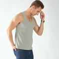 thumbnail image 2 of SWSMCLT Men's Plus Size Tank Top Workout Casual Spandex Thin Cozy Summer Stretchy Top Sleeveless Vest Cotton Grey 4X-Large, 2 of 4
