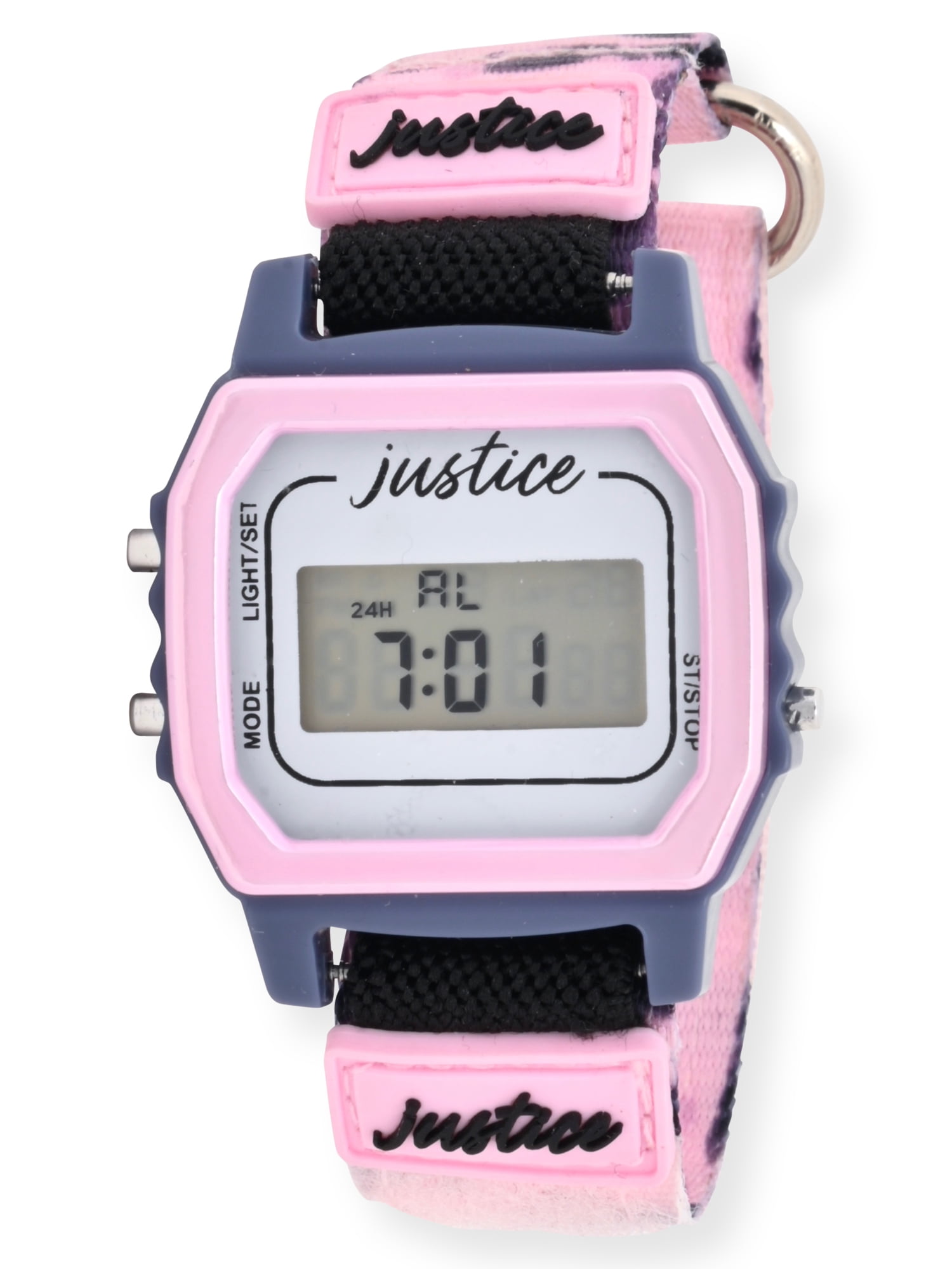 Justice Unisex LCD Nylon Strap Watch in Pink - JSE4188WM
