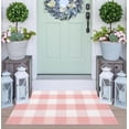 thumbnail image 3 of Pink and White Buffalo Outdoor Rug 24''X35'' Checkered Plaid Front Porch Rug Machine Washable Door Mat Outdoor for Layered Doormat Hello Welcome Door Mat Kitchen Farmhouse Entryway, 3 of 5