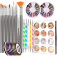 thumbnail image 1 of Diseñador de bolígrafos para uñas, herramienta para decoración de uñas con sello para adolescentes con 15 pinceles para pintar uñas, herramienta para puntear uñas, lámina para uñas, cinta de, 1 of 6