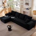 thumbnail image 5 of LUCKHAO 135" L-Shaped Modular Sectional Sofa,Cloud Couch with Chaise,Deep Seat Corduroy Sectional for Living Room & Bedroom,No Assembly Required,Black, 5 of 9
